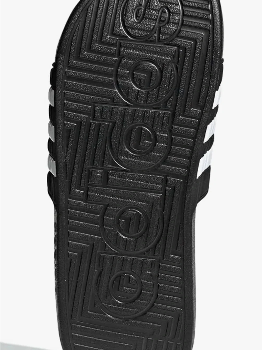 adidas Black and White Adissage Adjustable Slide Sandal
